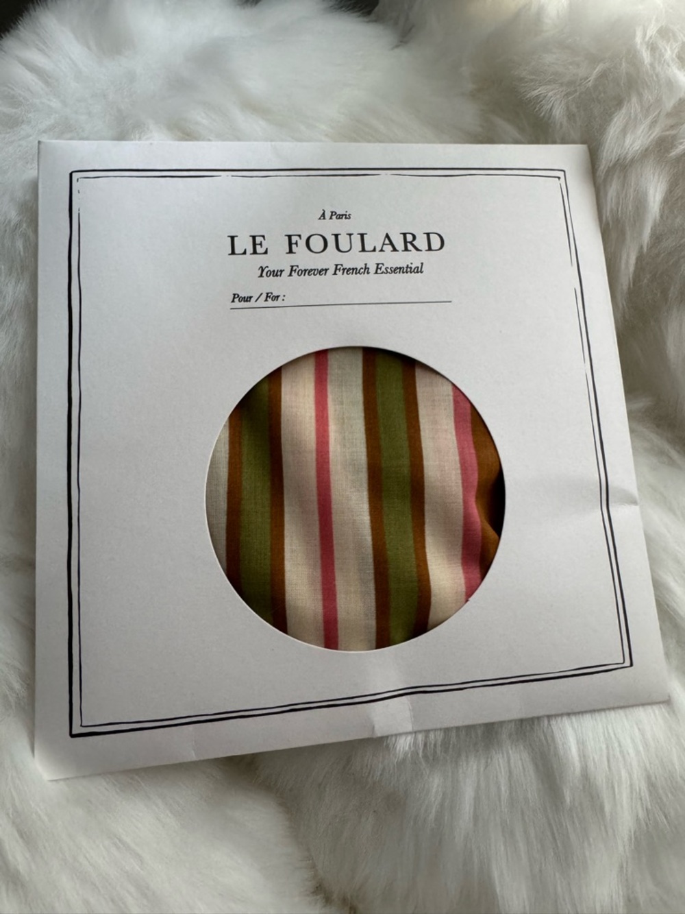 Sezane Organic Cotton Scarf in Green/Pink Stripe